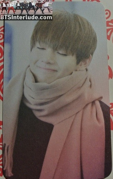 BTS PHOTOCARD FANSITE V KIM TAEHYUNG 김태형 TAE TAE LAND FANSITE TAN SCARF COZY PHOTO CARD