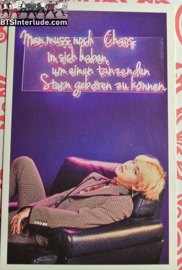 BTS PHOTOCARD FANSITE V KIM TAEHYUNG 김태형 WINGS NEON SIGN SOFA RECLINE PHOTO CARD
