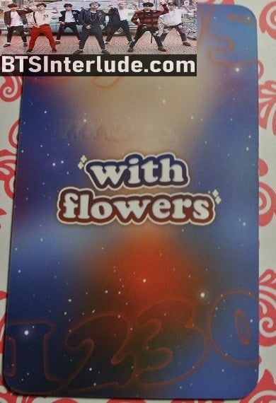 BTS PHOTOCARD FANSITE V KIM TAEHYUNG 김태형 WITH FLOWERS FANSITE BLOND HAIR BLUE JACKET PHOTO CARD