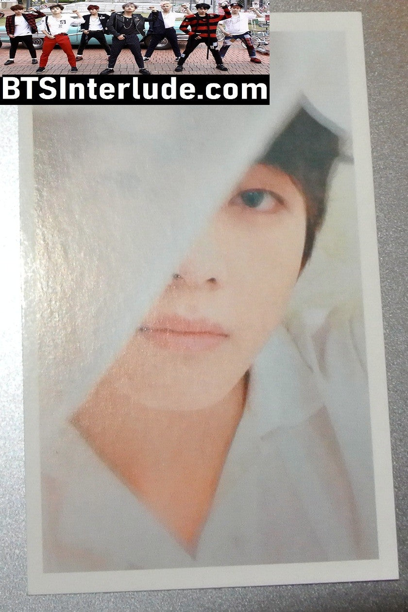 BTS PHOTOCARD FANSITE V KIM TAEHYUNG 김태형 WHITE GAUZY SHEET PHOTO CARD PC