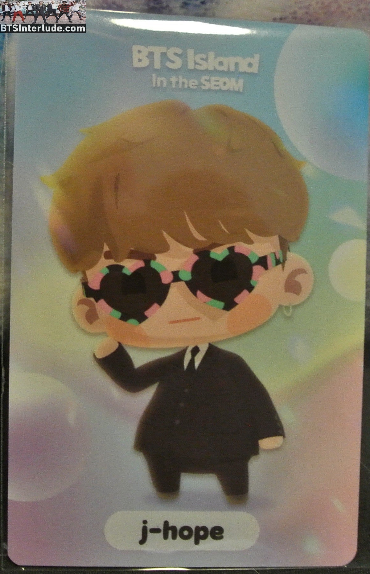 BTS PHOTOCARD OFFICIAL J-HOPE JUNG HOSEOK 정호석 IN THE SEOM SUNGLASSES GAME CARD QR CODE BACK