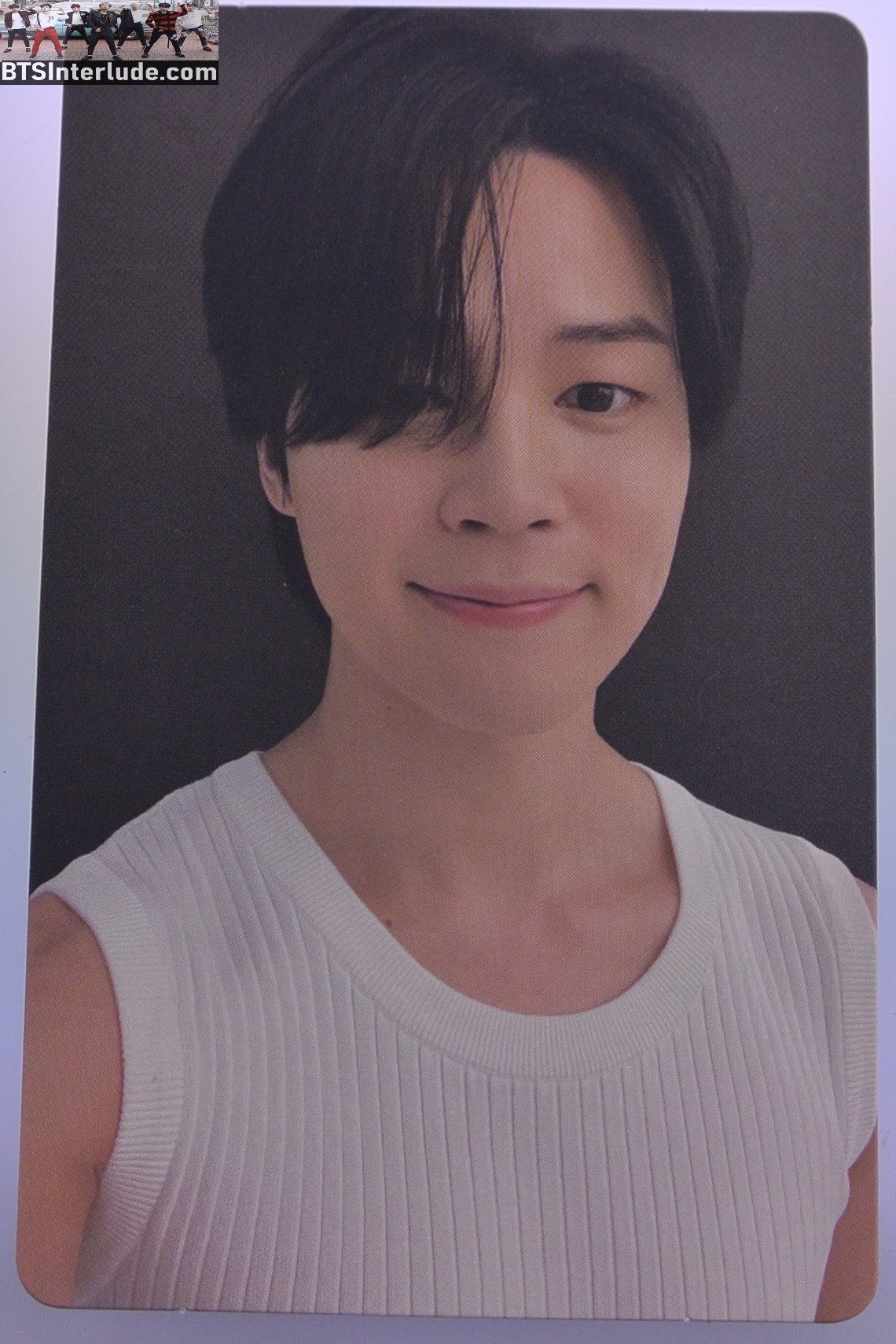 BTS PHOTOCARD OFFICIAL PARK JIMIN 박지민 FACE SOLO WHITE RIBBED TANK TOP PHOTO CARD PC OFFICIAL MERCHANDISE