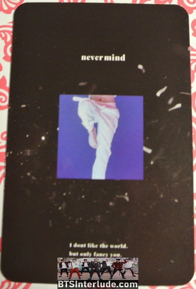BTS PHOTOCARD FANSITE PARK JIMIN 박지민 FRILLY WHITE SHIRT BLACK JACKET PIECES OF MIND FANSITE NEVERMIND