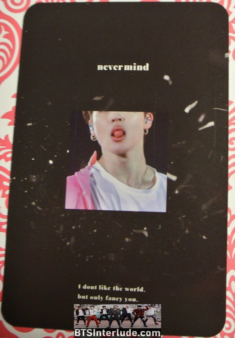BTS PHOTOCARD FANSITE PARK JIMIN 박지민 BLACK LONG SLEEVE SHIRT GLASSES PIECES OF MIND FANSITE NEVERMIND