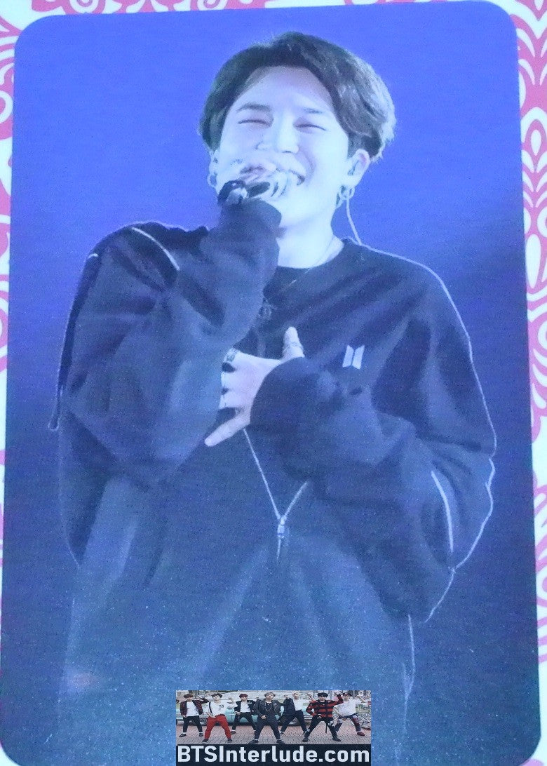 BTS PHOTOCARD FANSITE PARK JIMIN 박지민 BLACK LONG SLEEVE SHIRT LAUGHING PIECES OF MIND FANSITE NEVERMIND