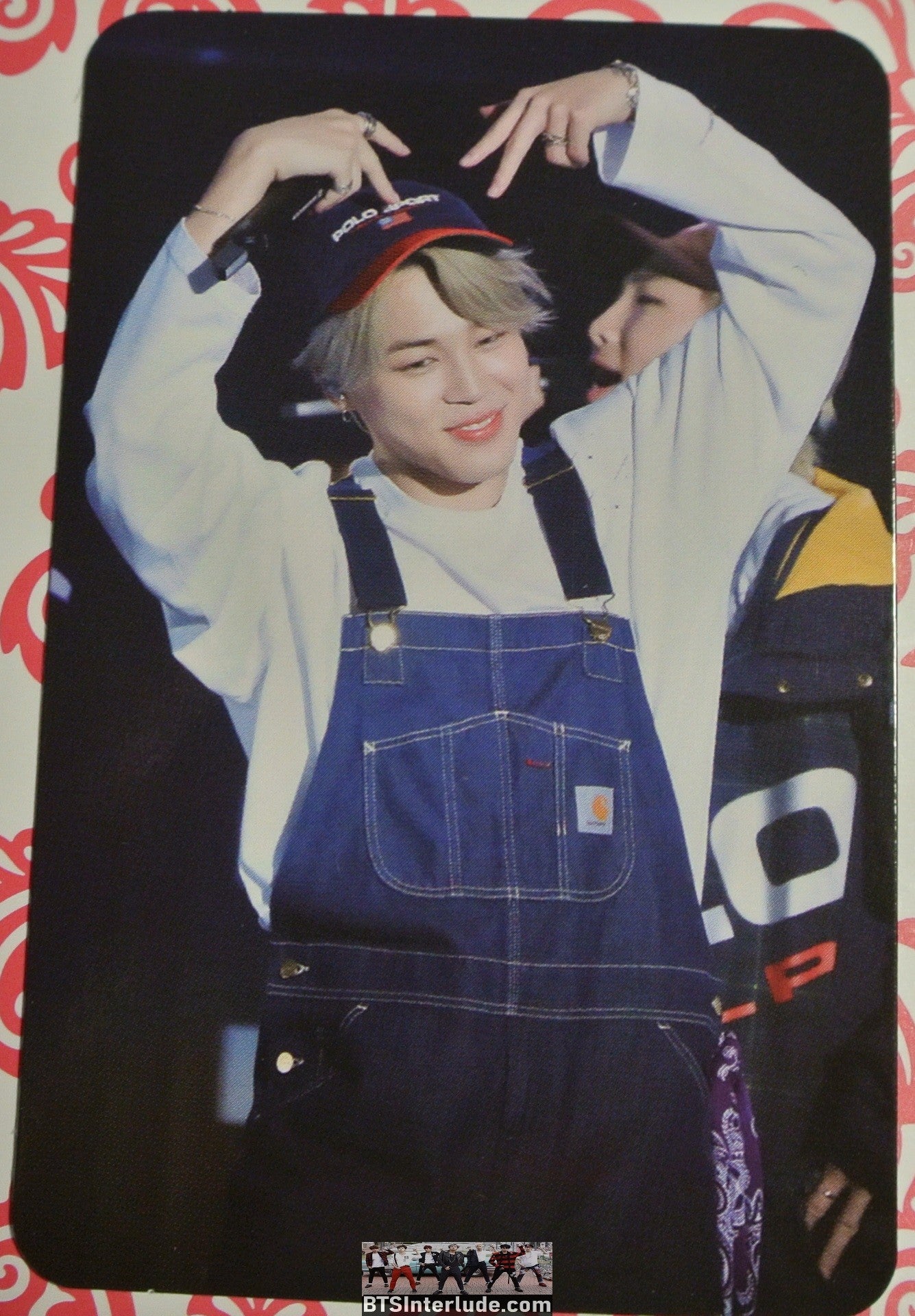 BTS PHOTOCARD FANSITE PARK JIMIN 박지민 OVERALLS ARM HEART PIECES OF MIND FANSITE NEVERMIND