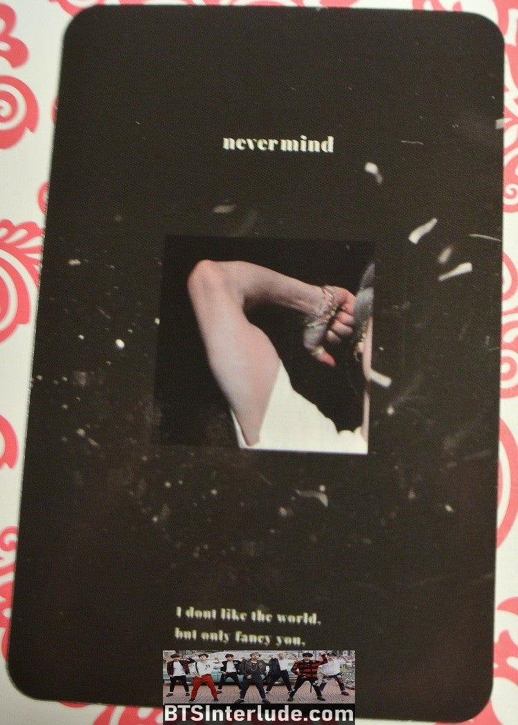 BTS PHOTOCARD FANSITE PARK JIMIN 박지민 OVERALLS ARM HEART PIECES OF MIND FANSITE NEVERMIND
