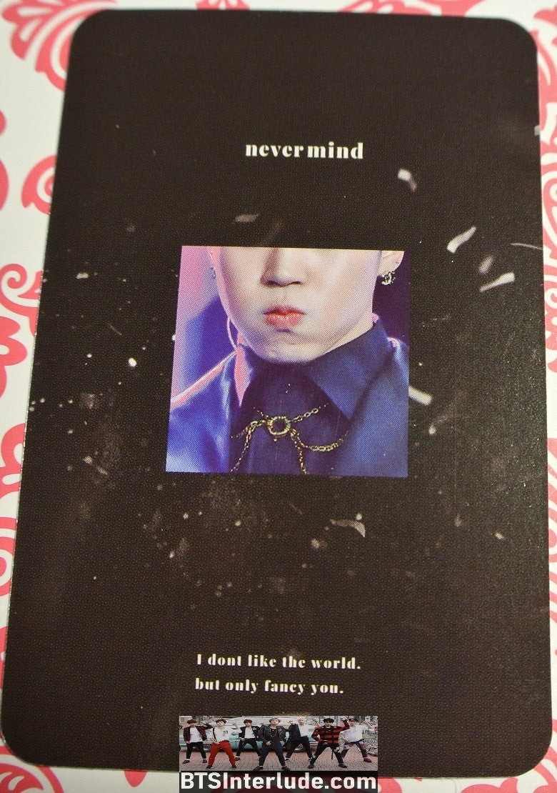 BTS PHOTOCARD FANSITE PARK JIMIN 박지민 OVERALLS TAN BERET PIECES OF MIND FANSITE NEVERMIND