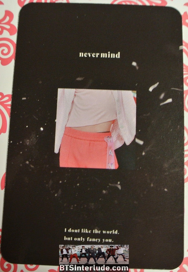 BTS PHOTOCARD FANSITE PARK JIMIN 박지민 BLOND HAIR RED JACKET PIECES OF MIND FANSITE NEVERMIND