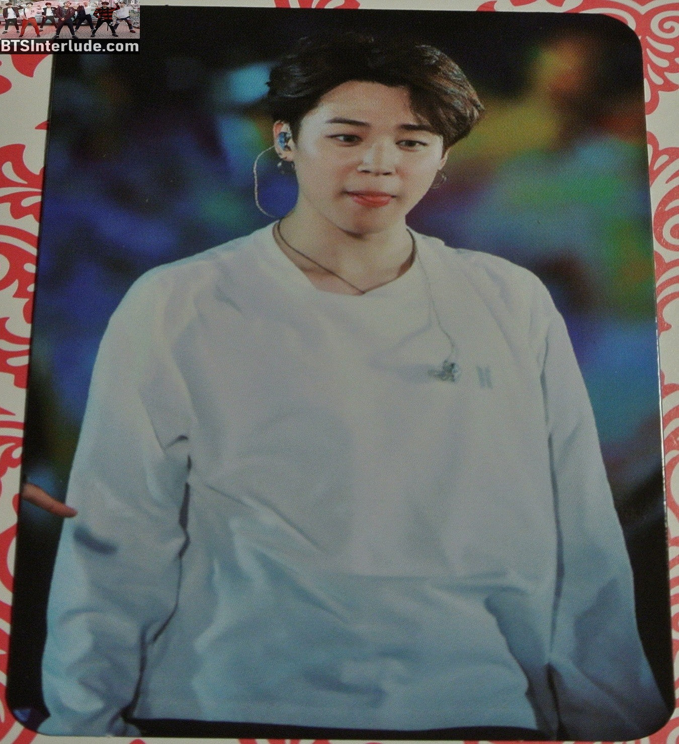 BTS PHOTOCARD FANSITE PARK JIMIN 박지민 WHITE LONG SLEEVE SHIRT PIECES OF MIND FANSITE NEVERMIND