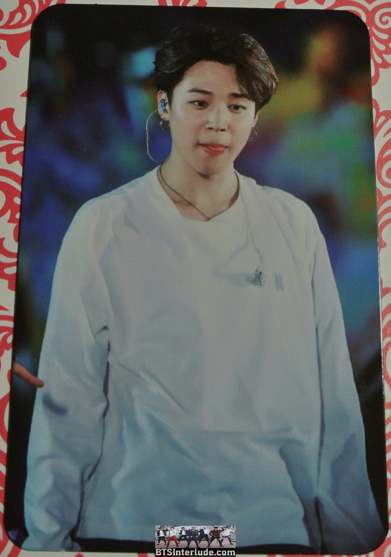 BTS PHOTOCARD FANSITE PARK JIMIN 박지민 WHITE LONG SLEEVE SHIRT PIECES OF MIND FANSITE NEVERMIND
