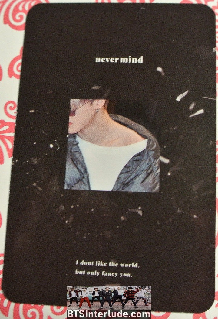 BTS PHOTOCARD FANSITE PARK JIMIN 박지민 WHITE LONG SLEEVE SHIRT OPEN MOUTH PIECES OF MIND FANSITE NEVERMIND