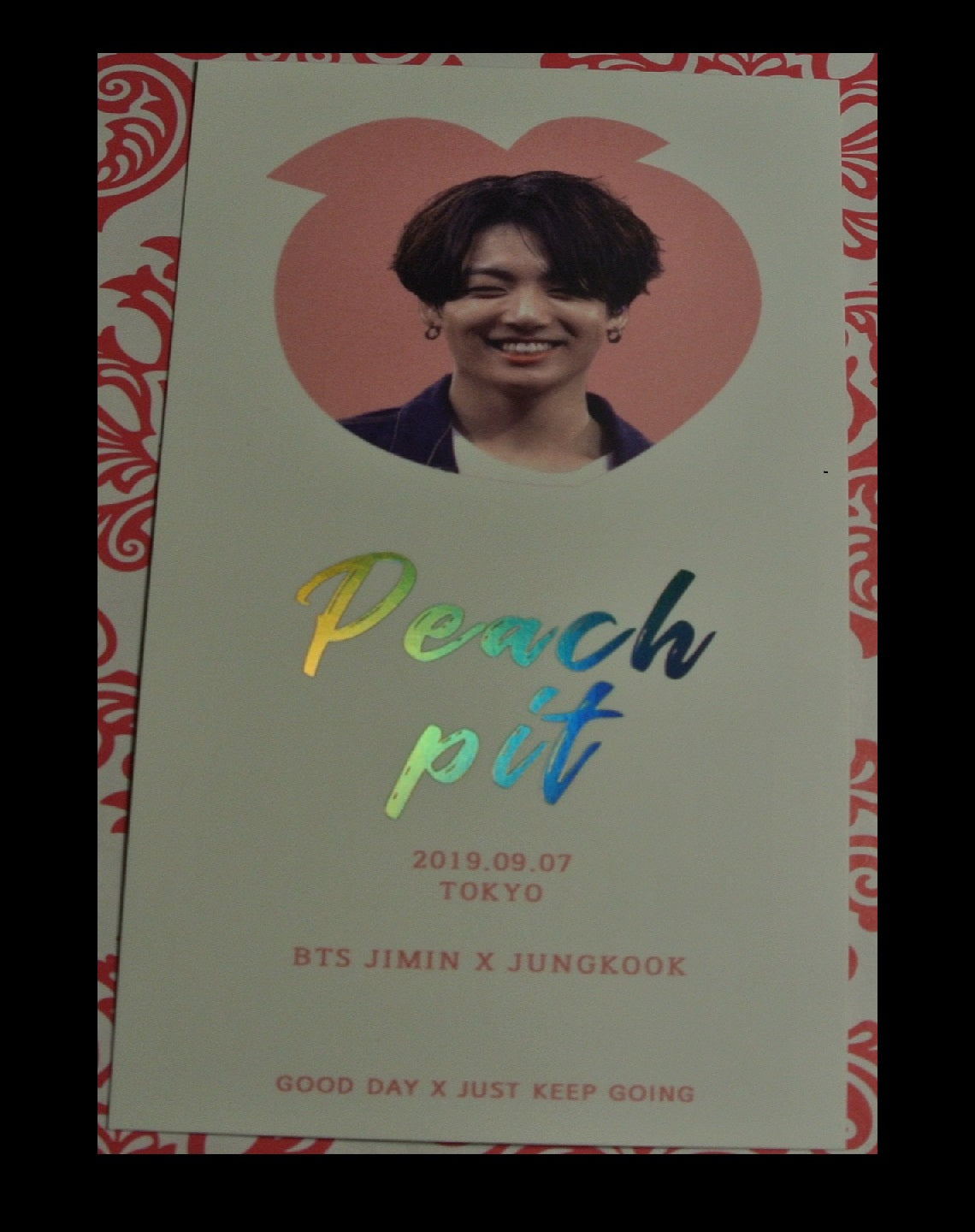 BTS PHOTOCARD JEON JUNGKOOK PEACH PIT EXHIBITION GOOD DAY FANSITE PC PHOTO CARD