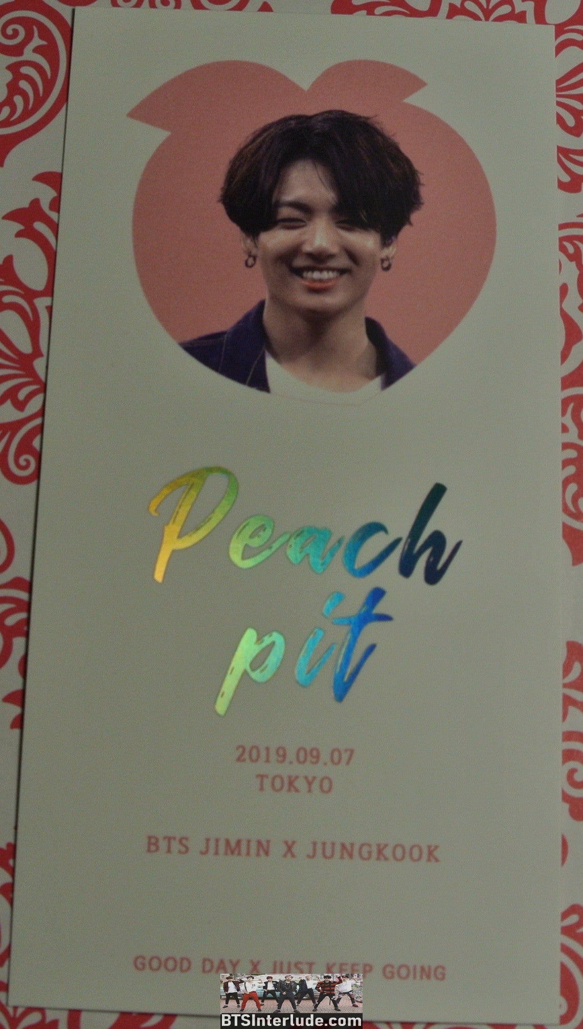 BTS PHOTOCARD JEON JUNGKOOK PEACH PIT EXHIBITION GOOD DAY FANSITE PC PHOTO CARD