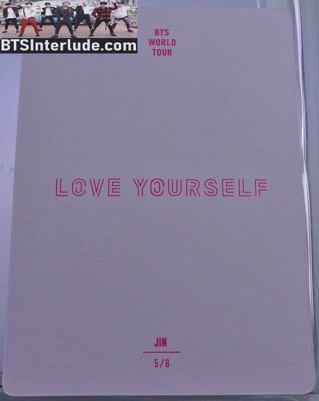 BTS PHOTOCARD OFFICIAL JIN KIM SEOKJIN 김석진 LOVE YOURSELF WORLD TOUR #5 PHOTO CARD PC OFFICIAL MERCHANDISE