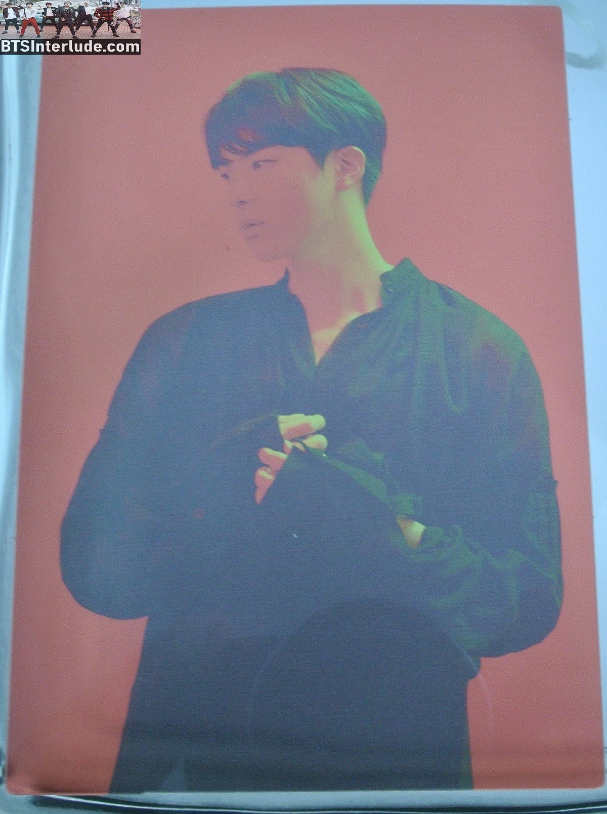 BTS PHOTOCARD OFFICIAL JIN KIM SEOKJIN 김석진 MAP OF THE SOUL ON:E BOOK CLUE VERSION MOTS RED CLEAR 2021 PHOTO CARD PC OFFICIAL MERCHANDISE