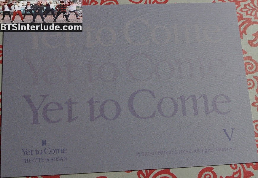BTS PHOTOCARD OFFICIAL V KIM TAEHYUNG 김태형 YET TO COME BUSAN OFFICIAL MERCHANDISE