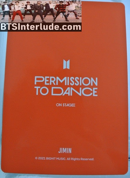 BTS PHOTOCARD OFFICIAL PARK JIMIN 박지민 PTD PERMISSION TO DANCE ON STAGE #2 OF 8 PHOTO CARD PC OFFICIAL MERCHANDISE