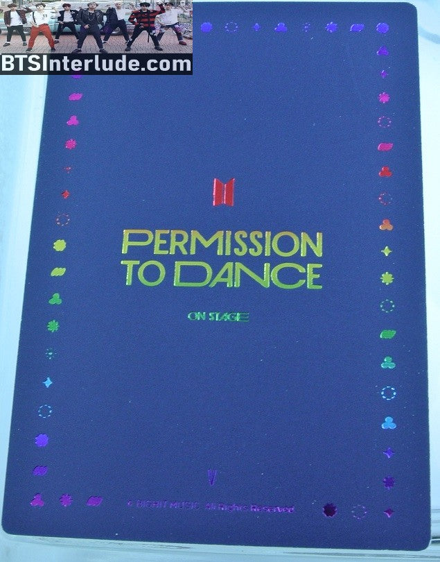 BTS PHOTOCARD OFFICIAL V KIM TAEHYUNG 김태형 PTD PERMISSION TO DANCE ON STAGE SEOUL SPECIAL HOLOGRAM CARD PHOTO CARD PC OFFICIAL MERCHANDISE