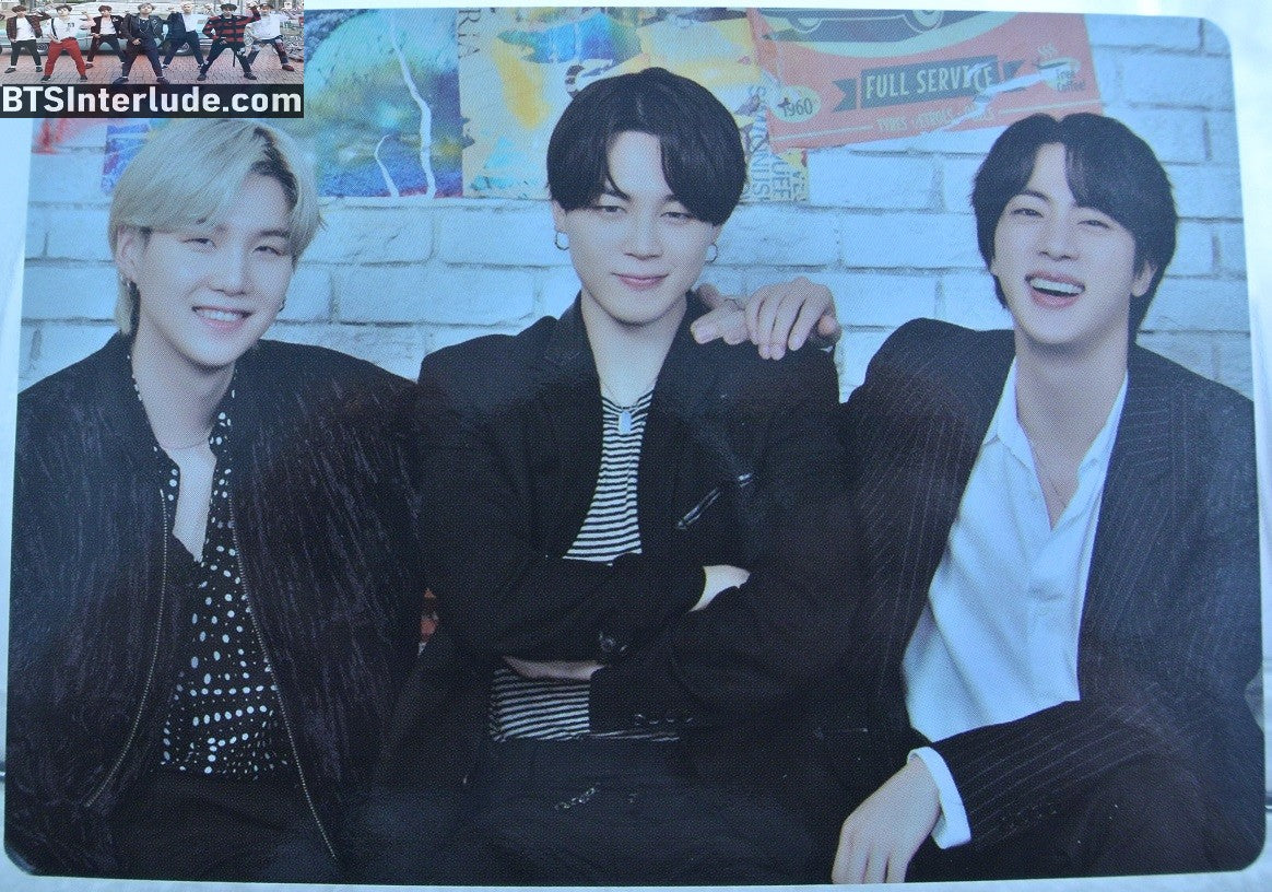 BTS PHOTOCARD OFFICIAL SUB-UNIT 2022 PERMISSION TO DANCE PTD #1 JIMIN SUGA JIN OFFICIAL MERCHANDISE LIMITED EDITION