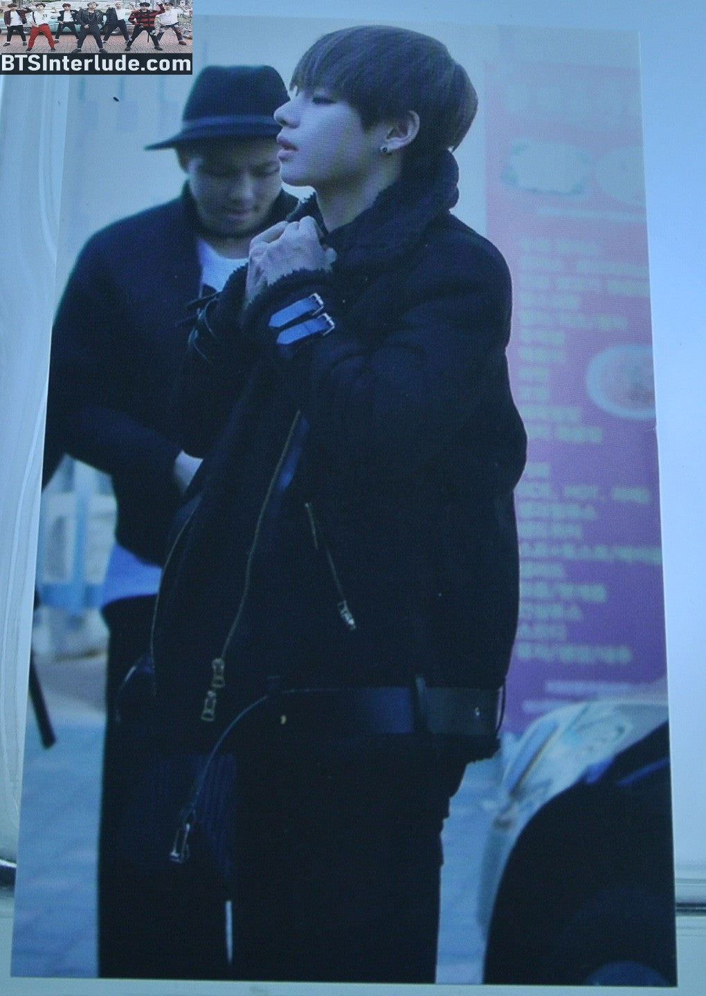 BTS PHOTOCARD FANSITE V KIM TAEHYUNG 김태형 BLACK COAT AIRPORT FASHION 010DO FANSITE PHOTO CARD