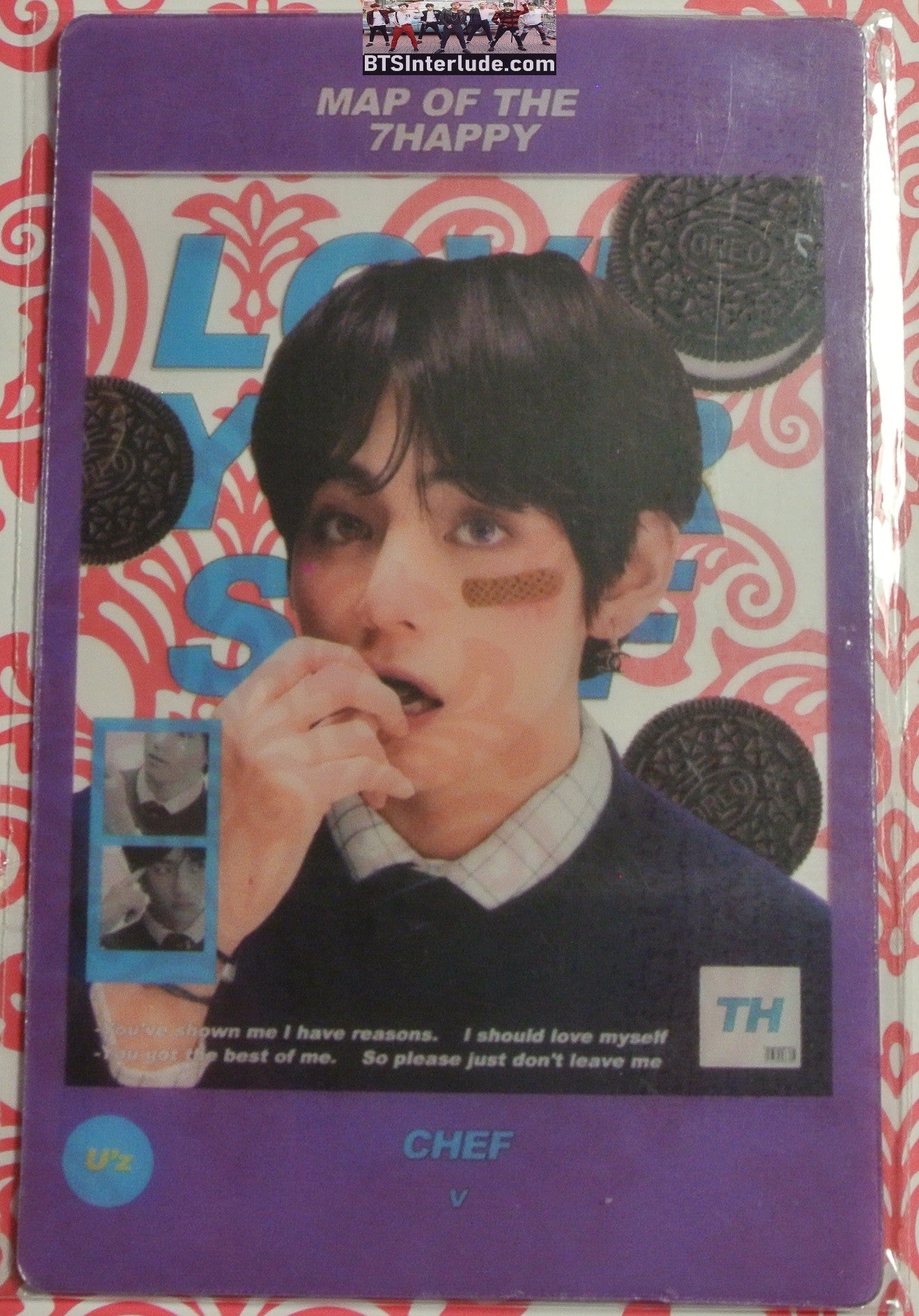 BTS PHOTOCARD V KIM TAEHYUNG MOTS 7 CLEAR PURPLE CHEF V FANSITE PC PHOTO CARD