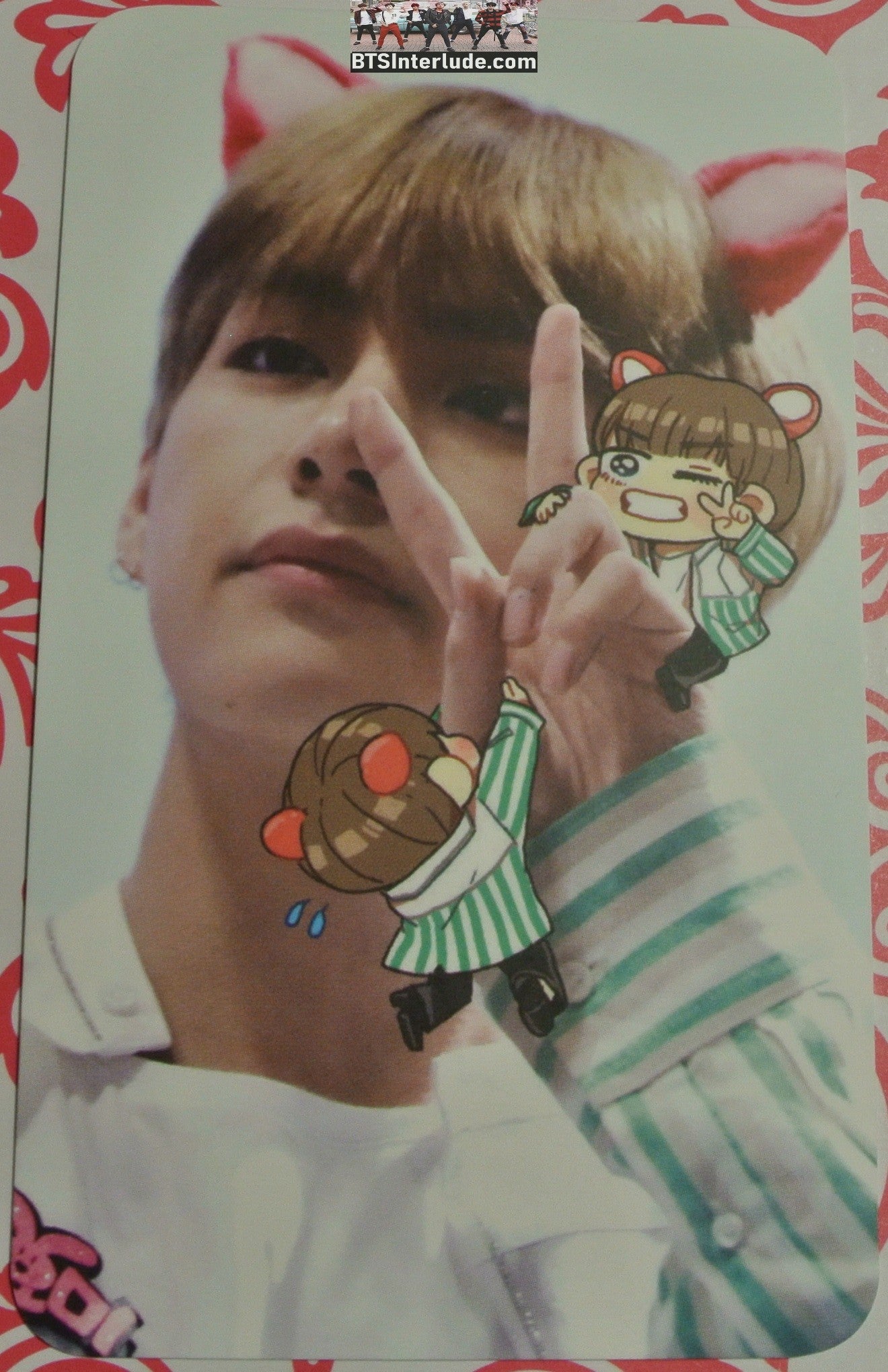 BTS PHOTOCARD V KIM TAEHYUNG FANSIGN 2 CARTOON Vs VISUAL SHOCK FANSITE PC PHOTO CARD