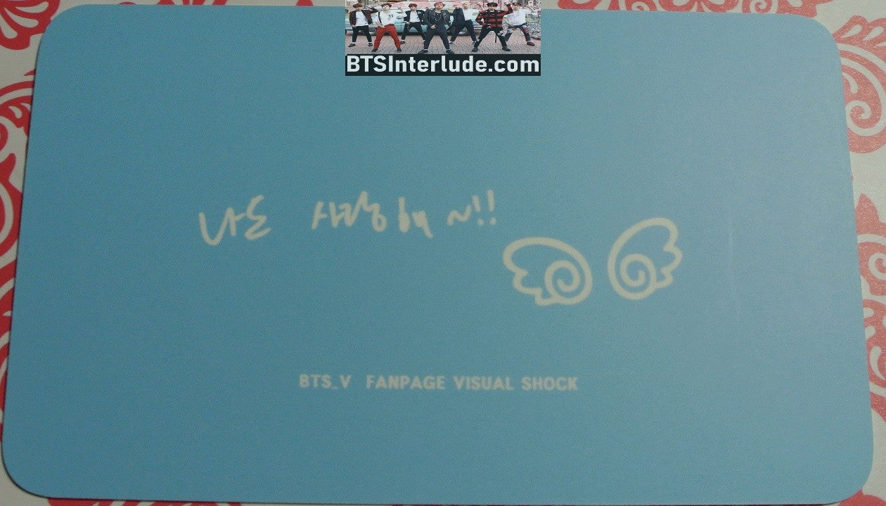 BTS PHOTOCARD V KIM TAEHYUNG FANSIGN 2 CARTOON Vs VISUAL SHOCK FANSITE PC PHOTO CARD