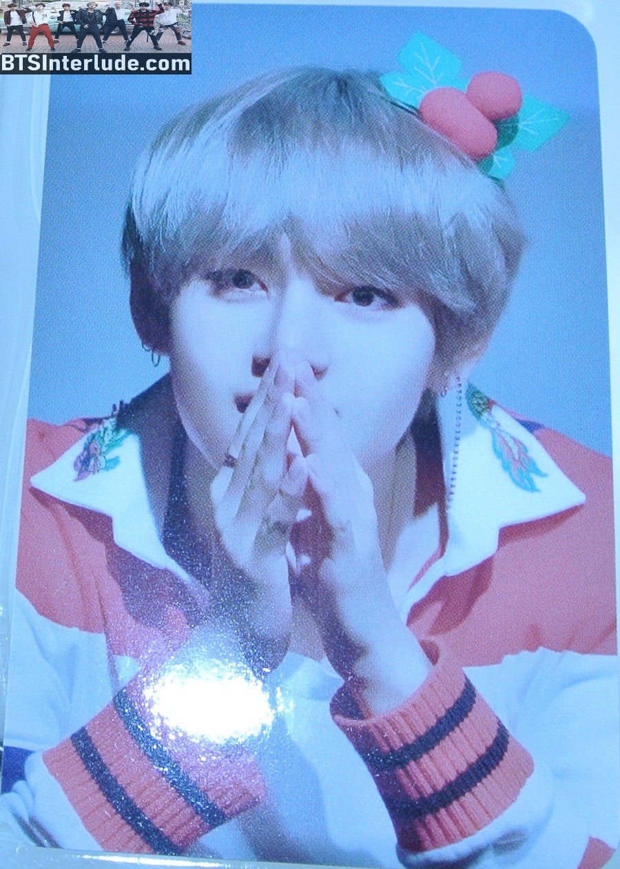 BTS PHOTOCARD FANSITE V KIM TAEHYUNG 김태형 BLOND HAIR FANSIGN CHERRIES HEADBAND NUNA V FANSITE VREATHTAKING PHOTO CARD