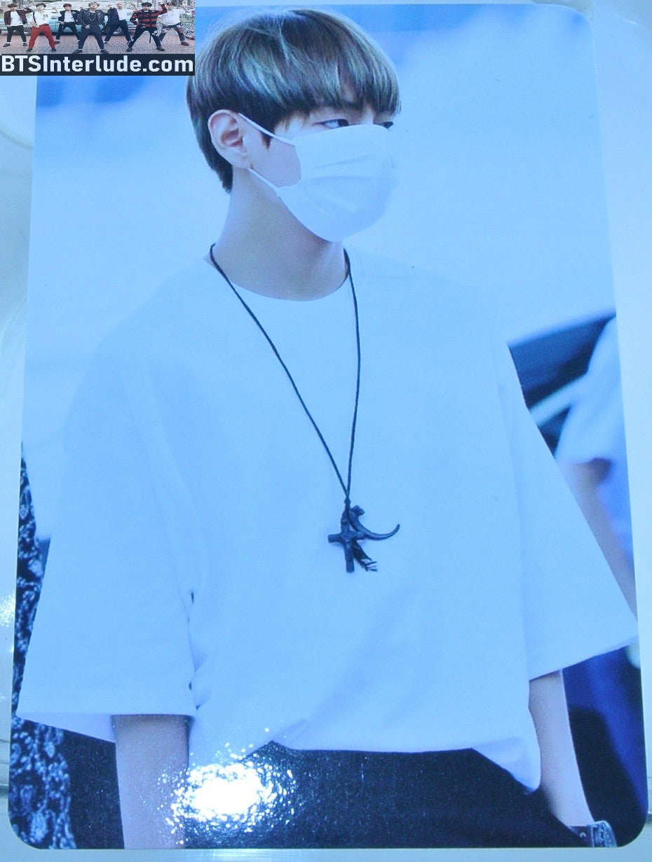 BTS PHOTOCARD FANSITE V KIM TAEHYUNG 김태형 WHITE SHIRT WHITE MASK VELICITAS FANSITE ONE OF A KIND PHOTO CARD