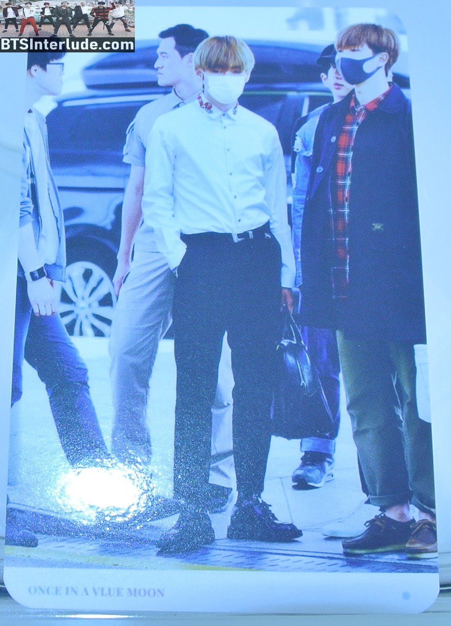 BTS PHOTOCARD FANSITE V KIM TAEHYUNG 김태형 WHITE SHIRT WHITE MASK VIA FANSITE ONCE IN A VLUE MOON PHOTO CARD