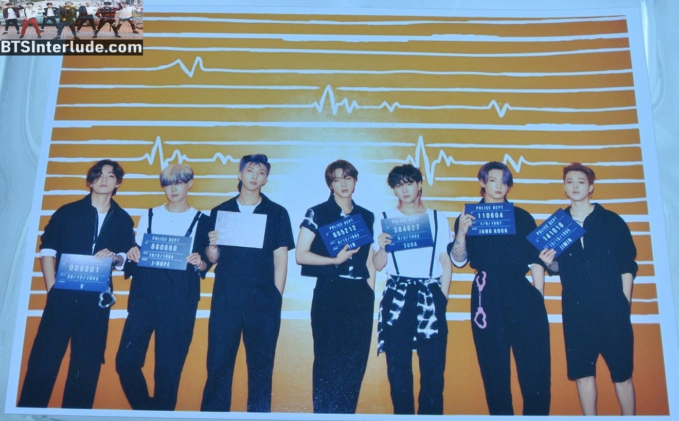 BTS PHOTO GROUP BUTTER LINEUP 3.5" X 5" JUNGKOOK V JIMIN RM J-HOPE SUGA JIN