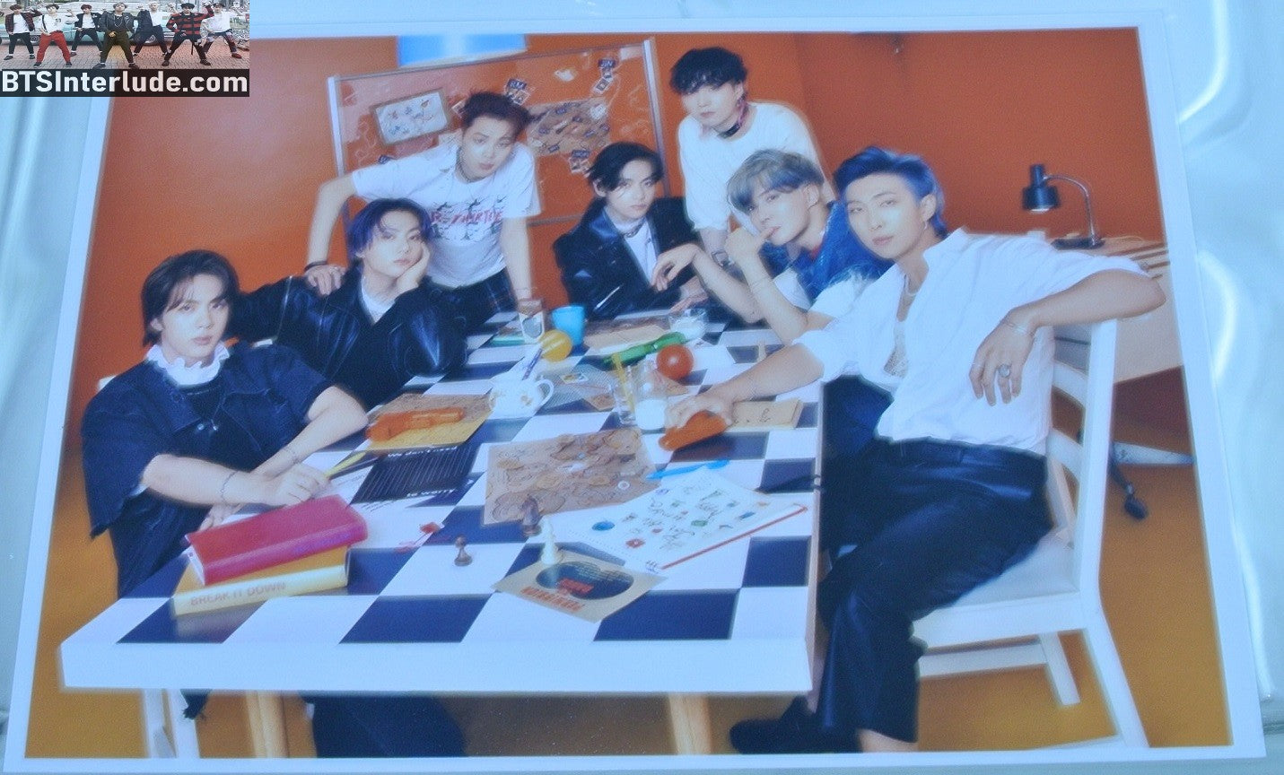 BTS PHOTO GROUP BUTTER TABLE 3.5" X 5" JUNGKOOK V JIMIN RM J-HOPE SUGA JIN