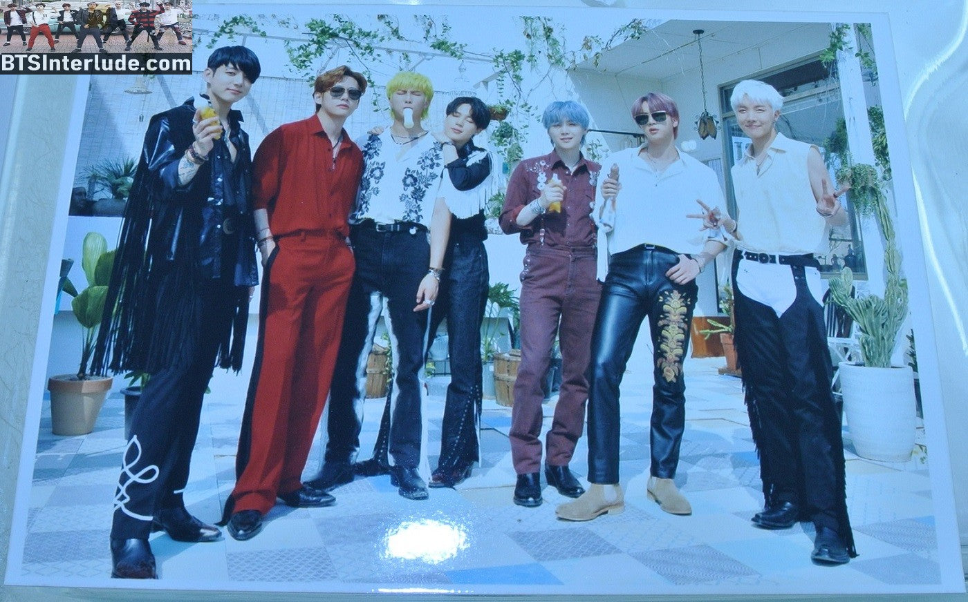 BTS PHOTO GROUP PERMISSION TO DANCE VIDEO COURTYARD 3.5" X 5" JUNGKOOK V JIMIN RM J-HOPE SUGA JIN