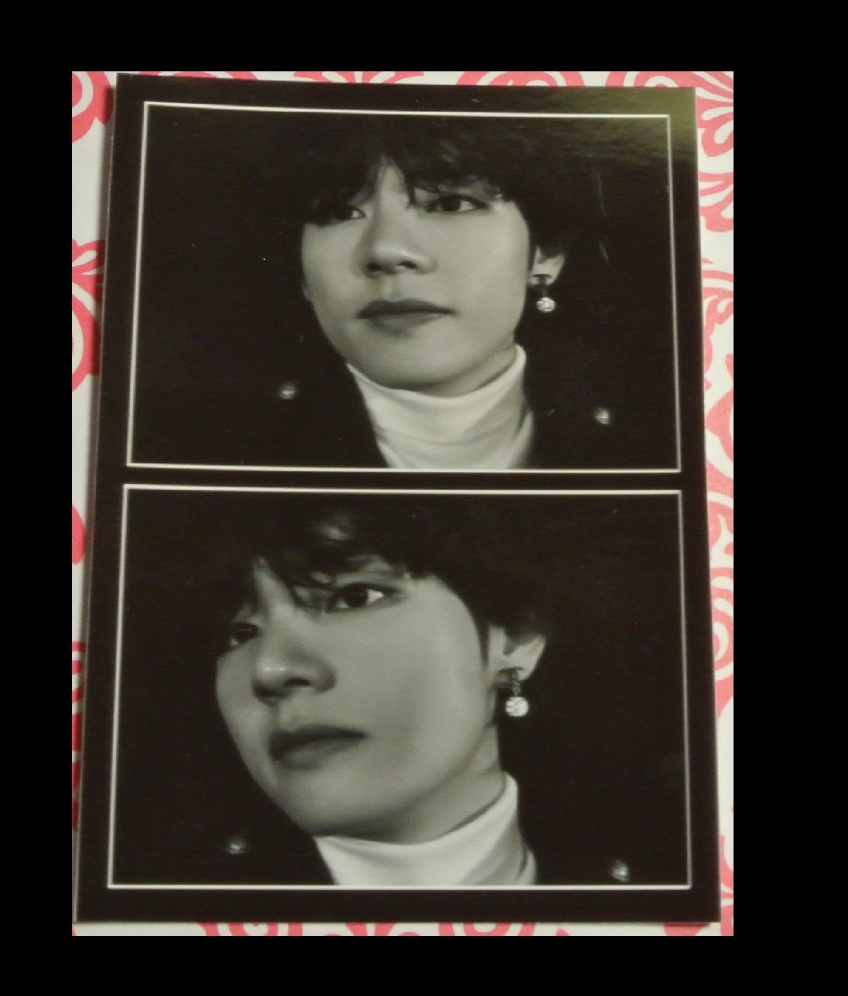 BTS PHOTO V KIM TAEHYUNG 2 SHOT BLACK WHITE CLOSEUP FILM STRIP FANSITE LIMITED EDITION