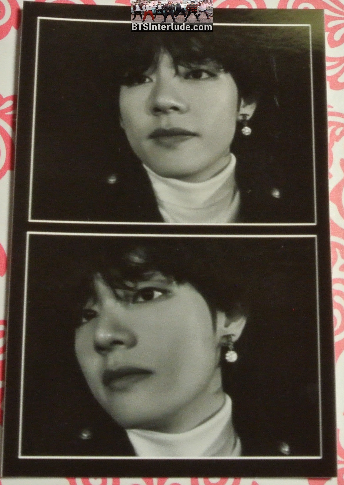 BTS PHOTO V KIM TAEHYUNG 2 SHOT BLACK WHITE CLOSEUP FILM STRIP FANSITE LIMITED EDITION