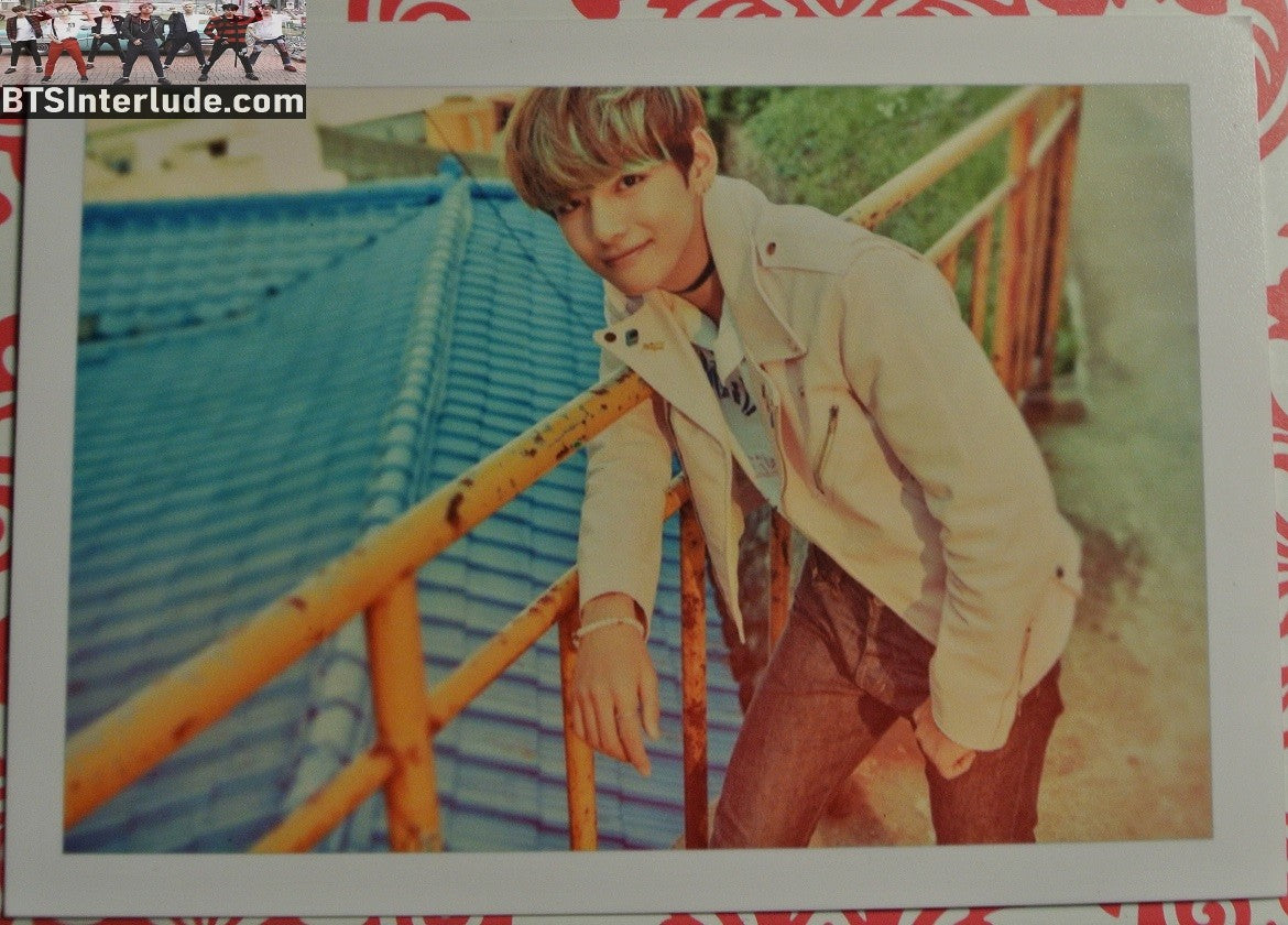 BTS PHOTO FANSITE V KIM TAEHYUNG 김태형 RUN ERA PINK JACKET GREEN HIGHLIGHTS PHOTOCARD