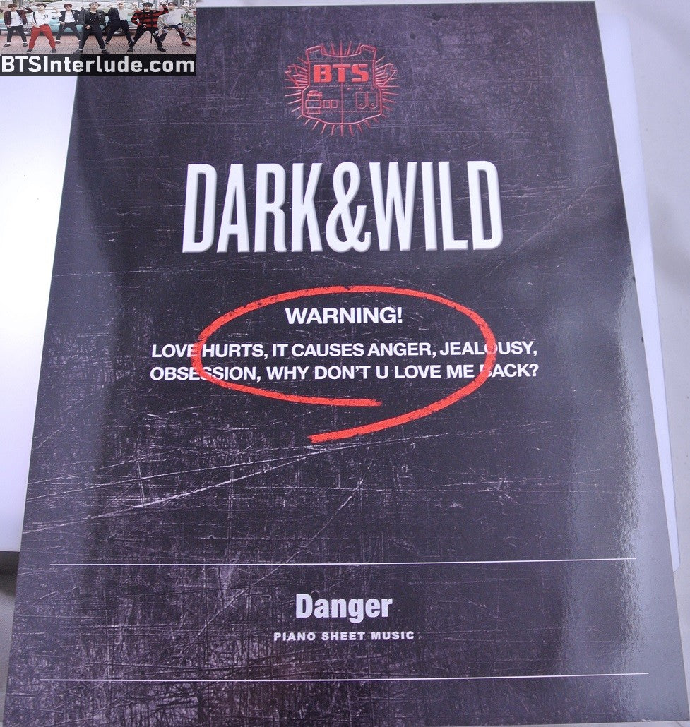 BTS PIANO MUSIC SHEET DANGER ANTHOLOGY #1 JUNGKOOK V JIMIN RM J-HOPE SUGA JIN NEW OFFICIAL MERCHANDISE
