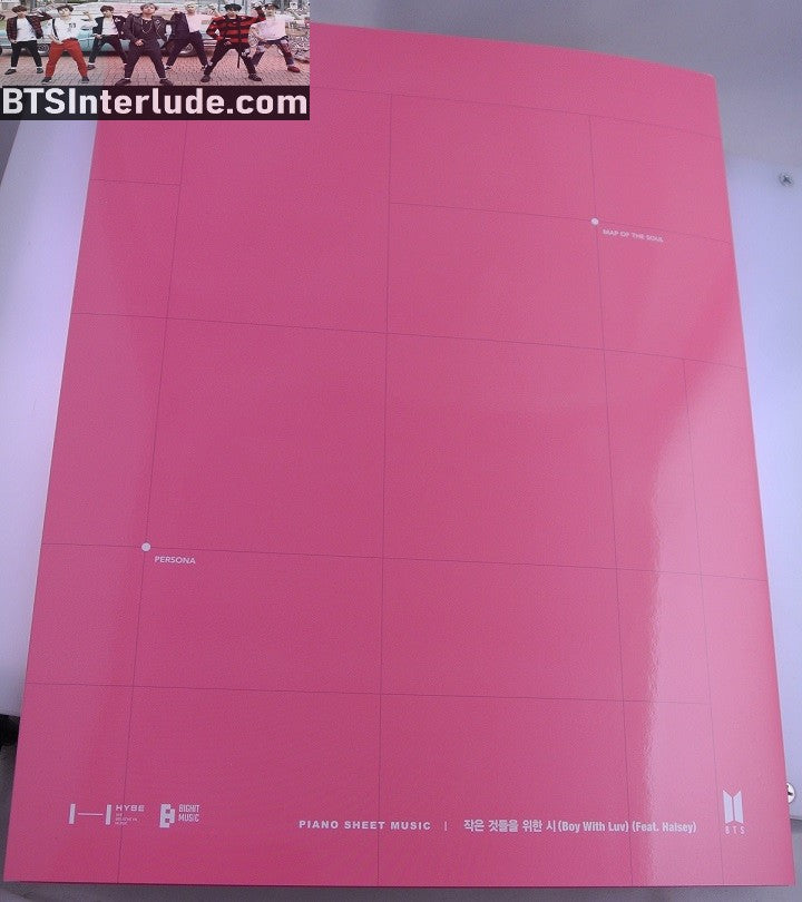BTS PIANO MUSIC SHEET BOY WITH LUV ANTHOLOGY #3 JUNGKOOK V JIMIN RM J-HOPE SUGA JIN NEW OFFICIAL MERCHANDISE