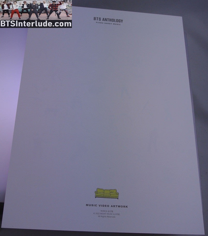 BTS PRE-ORDER BENEFIT POB BOY WITH LUV MUSIC VIDEO ARTWORK PIANO SHEET MUSIC ANTHOLOGY #3 JUNGKOOK V JIMIN RM J-HOPE SUGA JIN NEW OFFICIAL MERCHANDISE