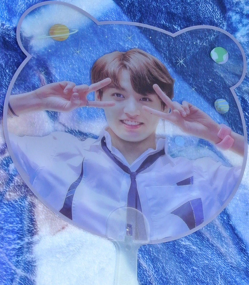 BTS PICKET JEON JUNGKOOK CLEAR ON STICK FANSIGN DOUBLE Vs EYES FAN SLOGAN SIGN FANSITE