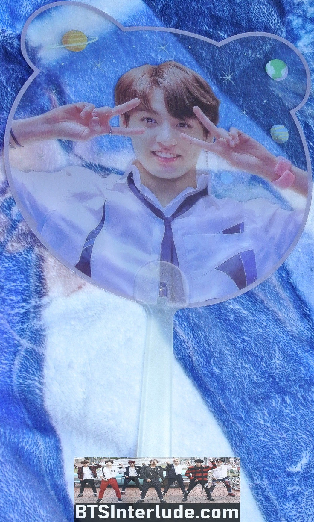 BTS PICKET JEON JUNGKOOK CLEAR ON STICK FANSIGN DOUBLE Vs EYES FAN SLOGAN SIGN FANSITE
