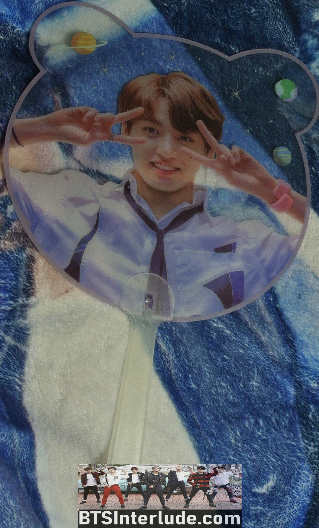BTS PICKET JEON JUNGKOOK CLEAR ON STICK FANSIGN DOUBLE Vs EYES FAN SLOGAN SIGN FANSITE