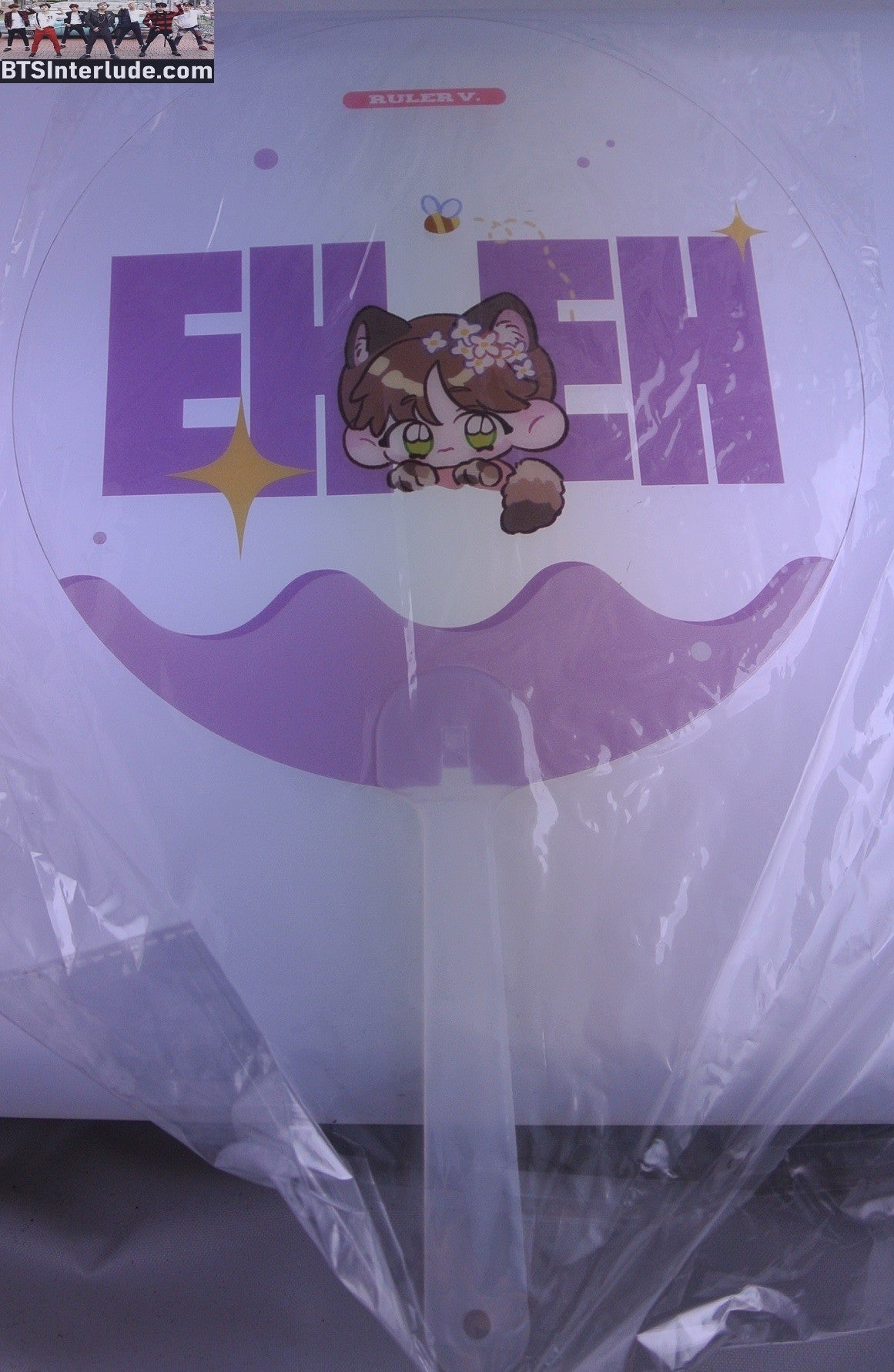 BTS PICKET V KIM TAEHYUNG 김태형 CHIBI NAME HANGUL PURPLE RULER V FANSITE FAN SLOGAN SIGN
