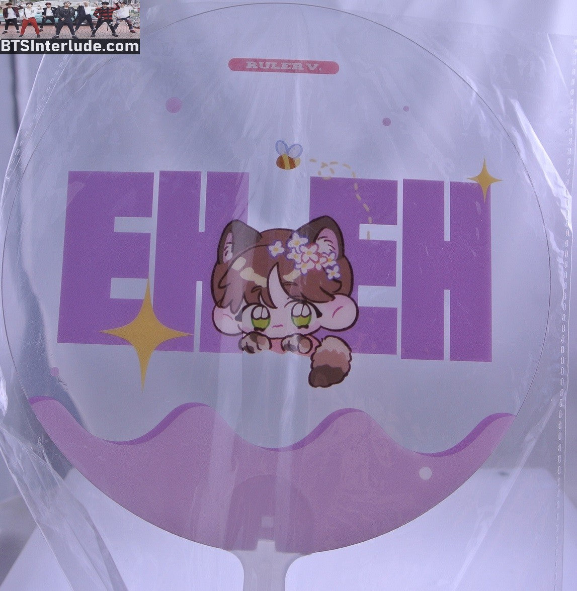 BTS PICKET V KIM TAEHYUNG 김태형 CHIBI NAME HANGUL PURPLE RULER V FANSITE FAN SLOGAN SIGN