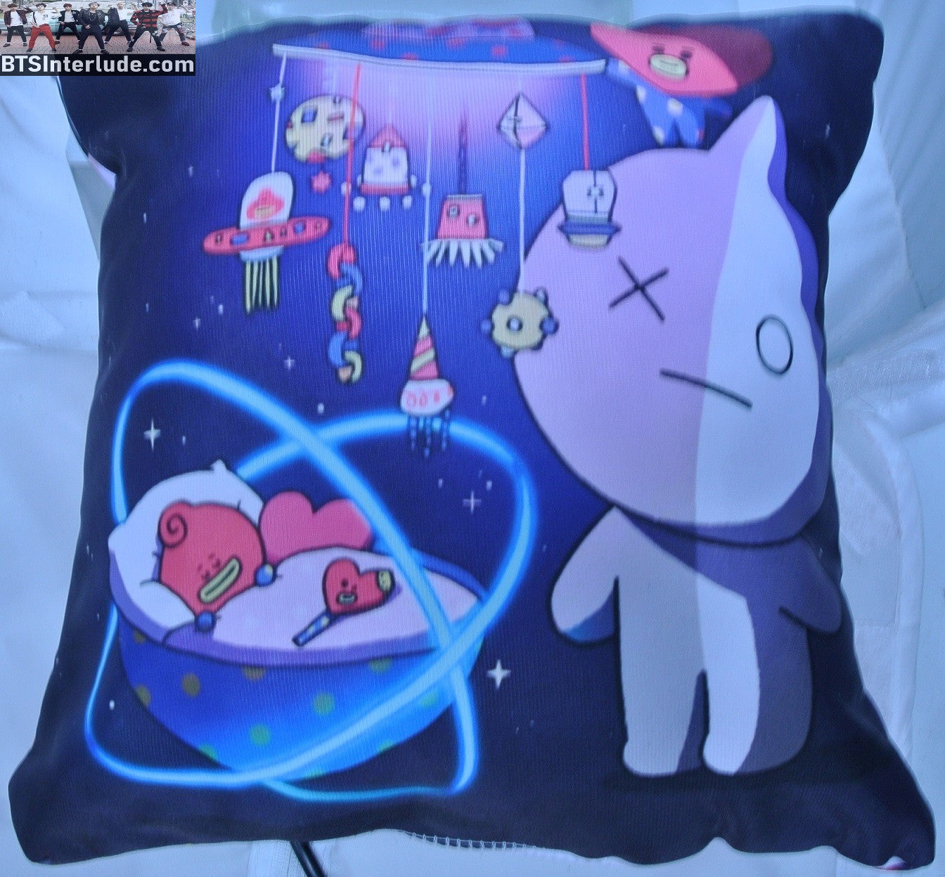 BTS PILLOW GROUP CUSHION THROW REVERSE BT21 TATA VAN JUNGKOOK V JIMIN RM J-HOPE SUGA JIN