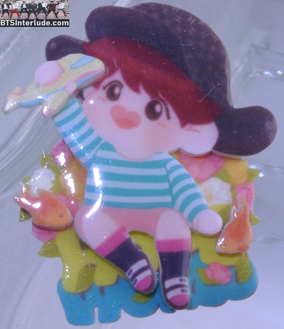 BTS PIN ACRYLIC J-HOPE JUNG HOSEOK HOBI 정호석 CHIBI AIRPLANE BADGE BUTTON