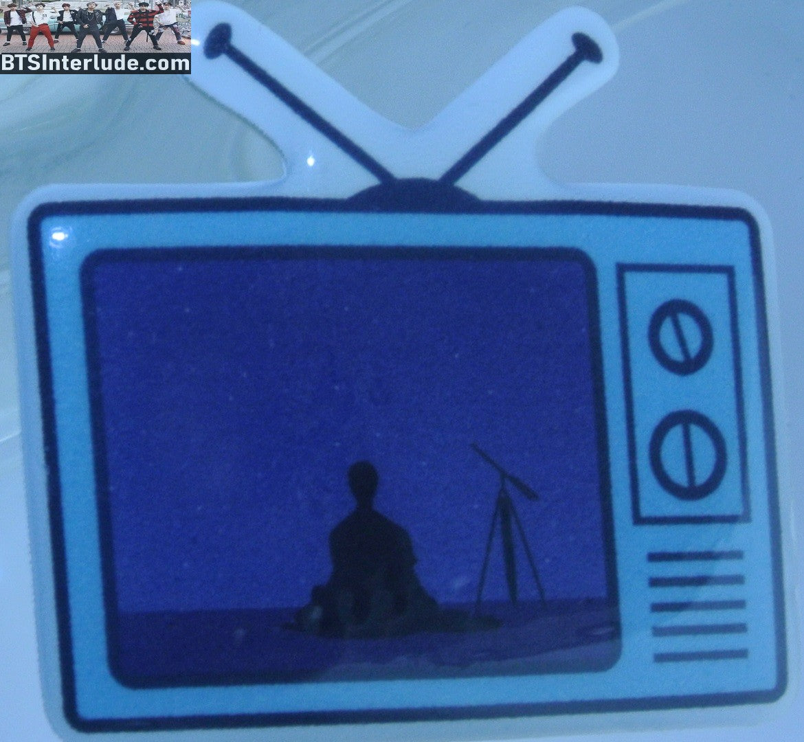 BTS PIN ACRYLIC PARK JIMIN 박지민 SERENDIPITY TV SET TELESCOPE STARS BADGE BUTTON