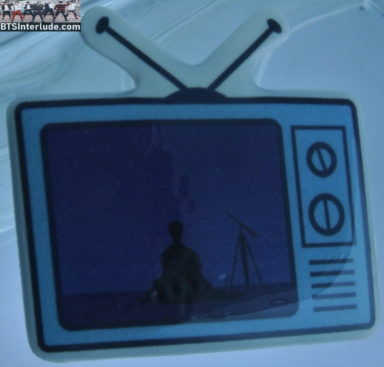 BTS PIN ACRYLIC PARK JIMIN 박지민 SERENDIPITY TV SET TELESCOPE STARS BADGE BUTTON
