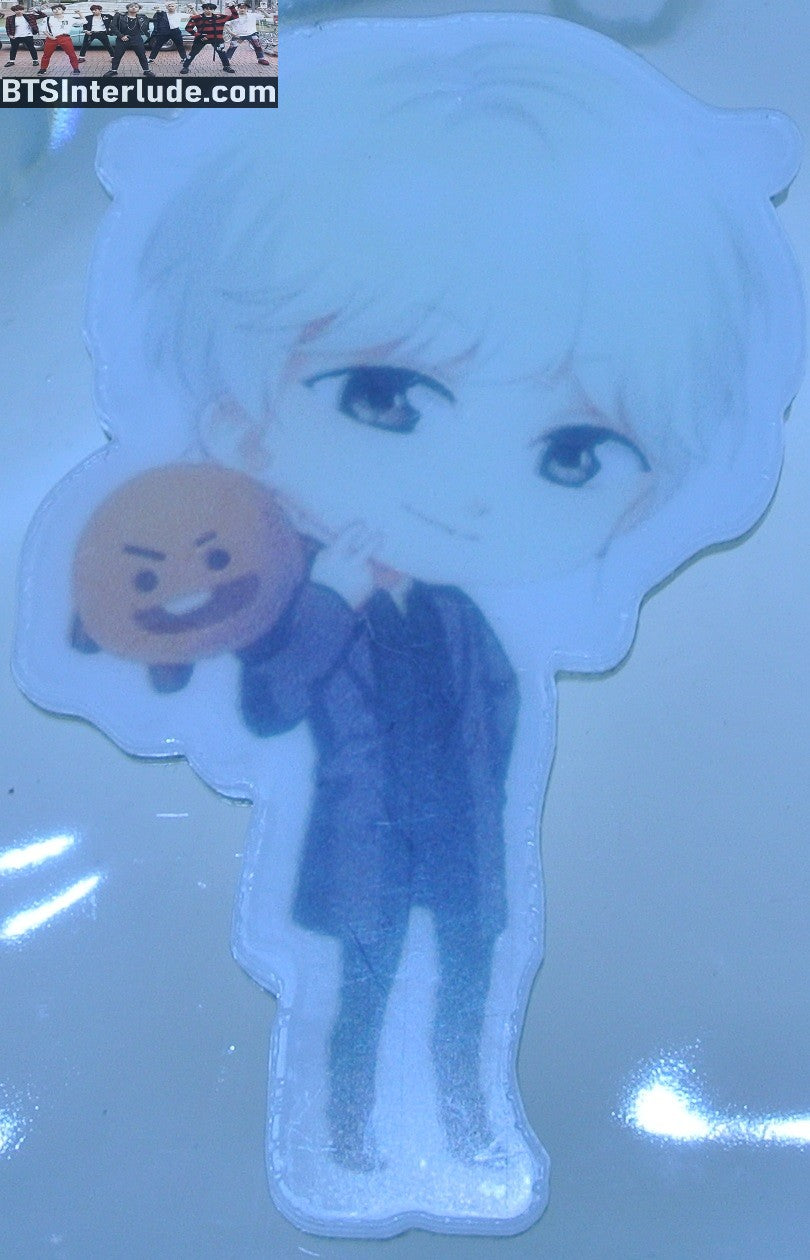 BTS PIN ACRYLIC SUGA MIN YOONGI 민윤기 BT21 SHOOKY BADGE BUTTON